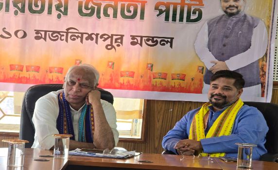 Tripura Tourism minister Sushanta Chowdhury attends organizational meeting at Majlishpur.